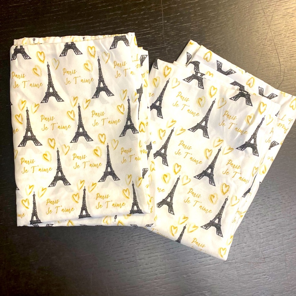 Paris style queen pillow case set. Like new